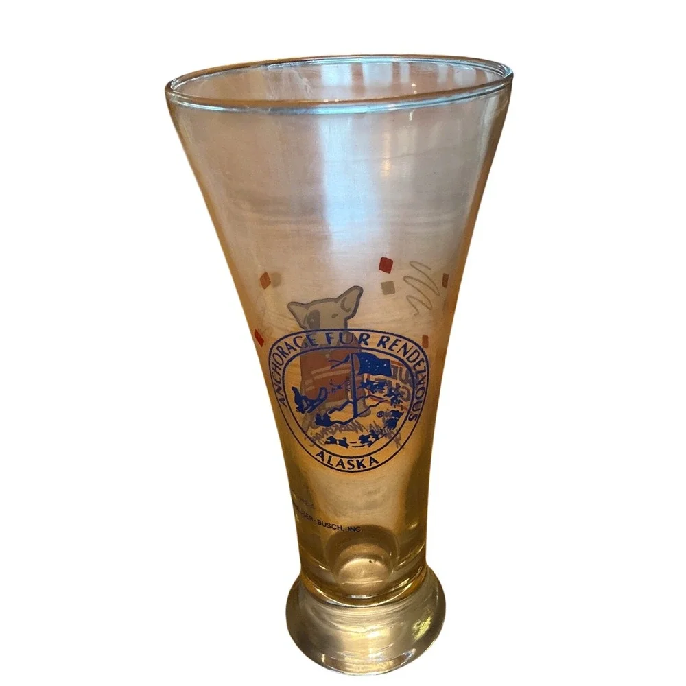 1987 Spud Mackenzie Bud Light Glass Anchorage Fur Rendezvous‎